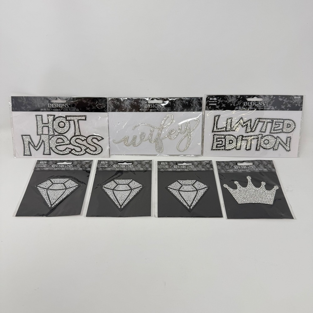 Mark‎ Richards Rhinestone Iron On Transfers Lot 7 Hot Mess Wifey Limited Edition